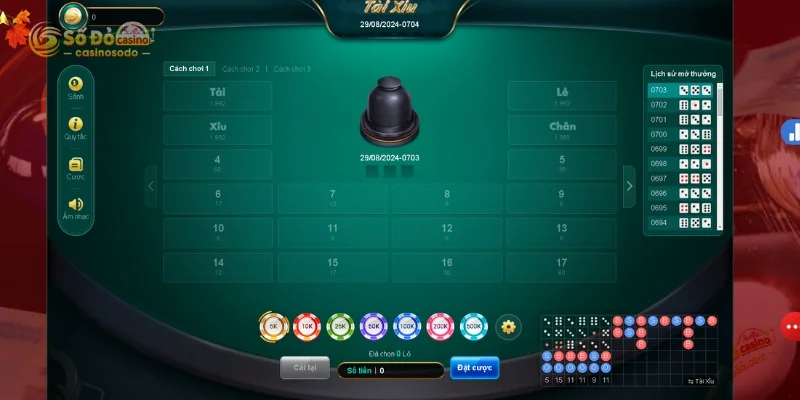 Chọn cửa Tài hoặc Xỉu khi tham gia SODO