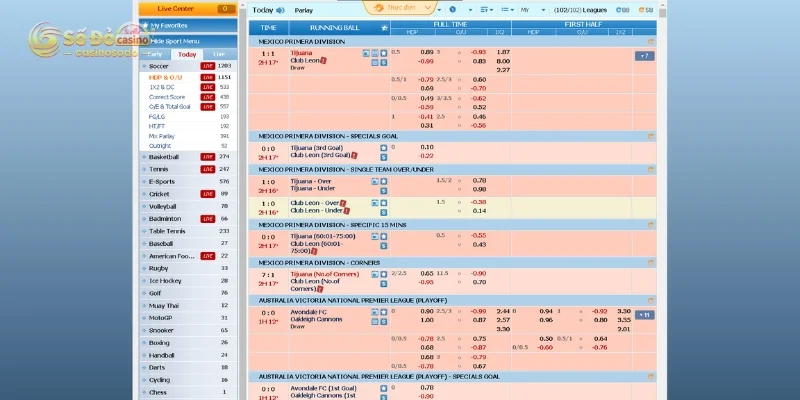 Đem đến nhiều bộ môn thể thao hấp dẫn để đặt cược