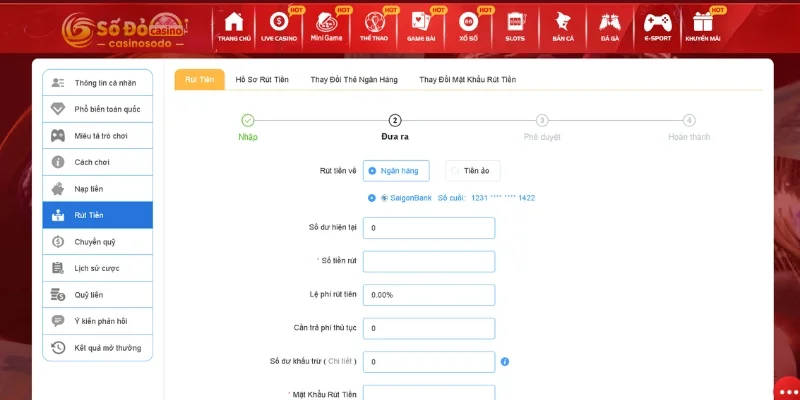 Hướng dẫn nhanh cách rút tiền SODO CASINO