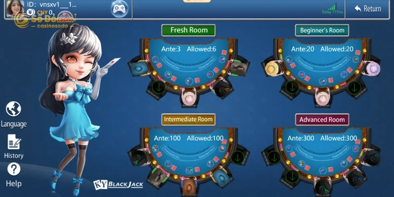Những phòng chơi có mặt tại Blackjack SODO CASINO