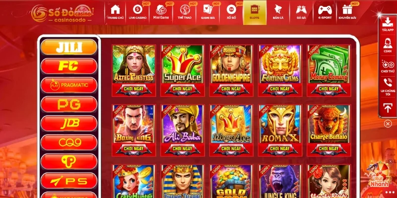 Sảnh JILI góp phần làm đa dạng thêm các trò chơi ấn tượng tại SODO